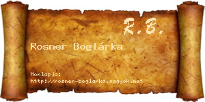Rosner Boglárka névjegykártya